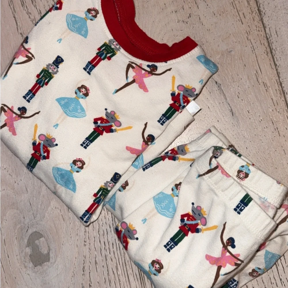 Hatley Christmas Pajamas (5) 2 pc set top & bottom nutcracker ballerina red pink - Picture 2 of 5